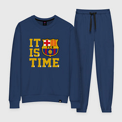 Костюм хлопковый женский IT IS BARCA TIME НАСТАЛО ВРЕМЯ БАРСЫ Barcelona Бар, цвет: тёмно-синий