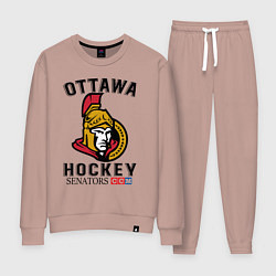 Костюм хлопковый женский OTTAWA SENATORS ОТТАВА СЕНАТОРЗ, цвет: пыльно-розовый