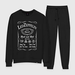 Костюм хлопковый женский Led Zeppelin, Лед Зеппелин, цвет: черный