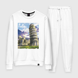 Костюм хлопковый женский Италия Пизанская башня, цвет: белый