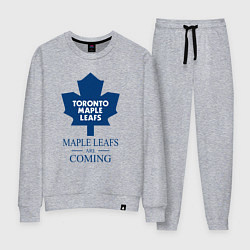 Костюм хлопковый женский Toronto Maple Leafs are coming Торонто Мейпл Лифс, цвет: меланж