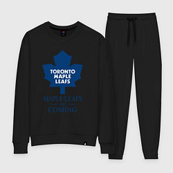 Костюм хлопковый женский Toronto Maple Leafs are coming Торонто Мейпл Лифс, цвет: черный