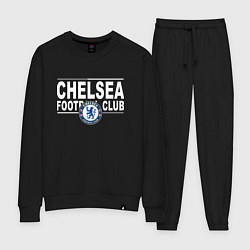 Костюм хлопковый женский Chelsea Football Club Челси, цвет: черный
