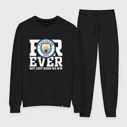 Костюм хлопковый женский Manchester City FOREVER NOT JUST WHEN WE WIN Манче, цвет: черный