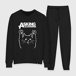 Костюм хлопковый женский Asking Alexandria Рок кот, цвет: черный