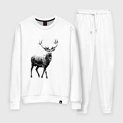 Костюм хлопковый женский Черный олень Black Deer, цвет: белый