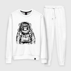 Костюм хлопковый женский Monkey Astronaut, цвет: белый