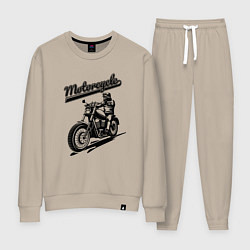 Костюм хлопковый женский Motorcycle Cool rider, цвет: миндальный