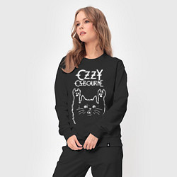 Костюм хлопковый женский Ozzy Osbourne Рок Кот Оззи Осборн, цвет: черный — фото 2