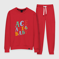 Костюм хлопковый женский Ace Ace Baby, цвет: красный