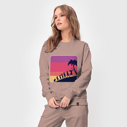 Костюм хлопковый женский Summer - Volleyball, цвет: пыльно-розовый — фото 2