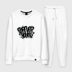 Костюм хлопковый женский Forever Young - Навсегда молодой, цвет: белый