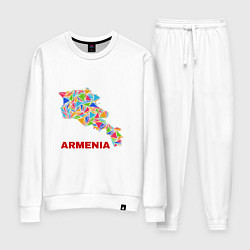 Костюм хлопковый женский Armenian Color, цвет: белый