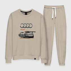 Костюм хлопковый женский Audi Racing team, цвет: миндальный