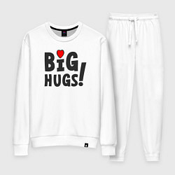 Костюм хлопковый женский Big hugs!, цвет: белый