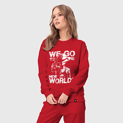 Костюм хлопковый женский WE GO TO THE NEW WORLD ВАНПИС, цвет: красный — фото 2