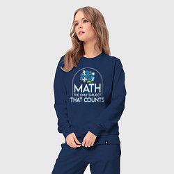 Костюм хлопковый женский Математика единственный предмет, который имеет зна, цвет: тёмно-синий — фото 2