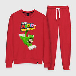 Костюм хлопковый женский Luigi cat Super Mario 3D World Nintendo, цвет: красный