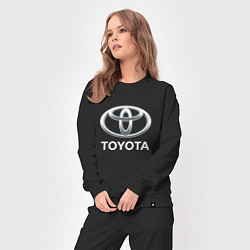 Костюм хлопковый женский TOYOTA 3D Logo, цвет: черный — фото 2