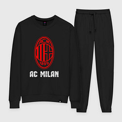 Костюм хлопковый женский МИЛАН AC Milan, цвет: черный