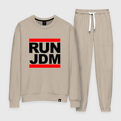 Костюм хлопковый женский Run JDM Japan, цвет: миндальный