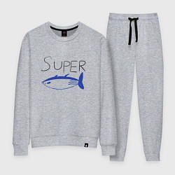 Костюм хлопковый женский Super tuna jin, цвет: меланж