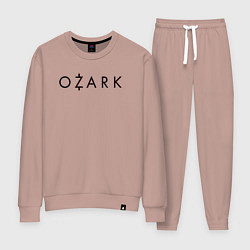 Костюм хлопковый женский Ozark black logo, цвет: пыльно-розовый