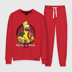 Костюм хлопковый женский Homer god of bar, цвет: красный