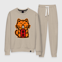 Костюм хлопковый женский JDM Cat, цвет: миндальный