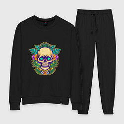 Костюм хлопковый женский Summer - Skull, цвет: черный