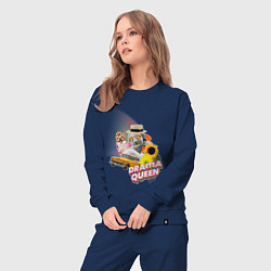 Костюм хлопковый женский Colorful drama queen, цвет: тёмно-синий — фото 2