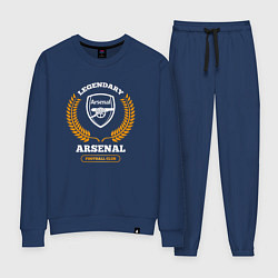 Костюм хлопковый женский Лого Arsenal и надпись Legendary Football Club, цвет: тёмно-синий