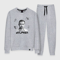Костюм хлопковый женский Дельфин пиксель, цвет: меланж