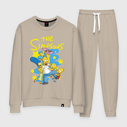Костюм хлопковый женский The SimpsonsСемейка Симпсонов, цвет: миндальный