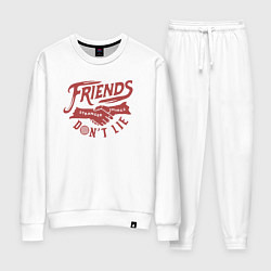 Костюм хлопковый женский ДРУЗЬЯ НЕ ЛГУТ FRIENDS DONT LIE ST, цвет: белый