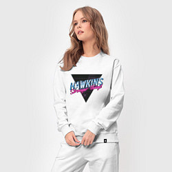 Костюм хлопковый женский Hakwins Stranger Things Retrowave Neon, цвет: белый — фото 2