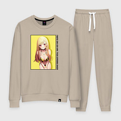 Костюм хлопковый женский Фарфоровая кукла влюбилась - Марин, цвет: миндальный