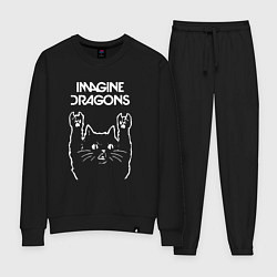 Костюм хлопковый женский Imagine Dragons Рок кот, цвет: черный