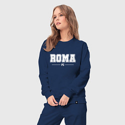 Костюм хлопковый женский Roma Football Club Классика, цвет: тёмно-синий — фото 2