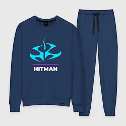 Костюм хлопковый женский Символ Hitman в неоновых цветах, цвет: тёмно-синий