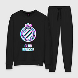 Костюм хлопковый женский Club Brugge FC в стиле Glitch, цвет: черный
