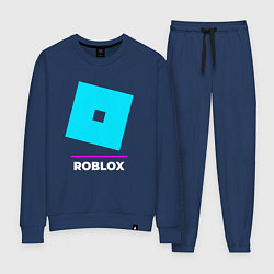 Костюм хлопковый женский Символ Roblox в неоновых цветах, цвет: тёмно-синий