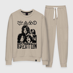 Костюм хлопковый женский Led Zeppelin Black, цвет: миндальный