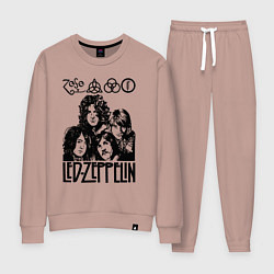 Костюм хлопковый женский Led Zeppelin Black, цвет: пыльно-розовый
