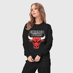Костюм хлопковый женский Chicago Bulls, цвет: черный — фото 2