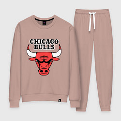 Костюм хлопковый женский Chicago Bulls, цвет: пыльно-розовый