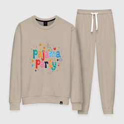 Костюм хлопковый женский Pajama party, цвет: миндальный