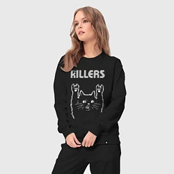 Костюм хлопковый женский The Killers рок кот, цвет: черный — фото 2