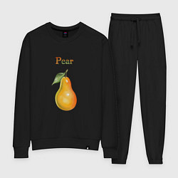 Костюм хлопковый женский Pear груша, цвет: черный