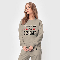 Костюм хлопковый женский Trust me - Im designer, цвет: миндальный — фото 2